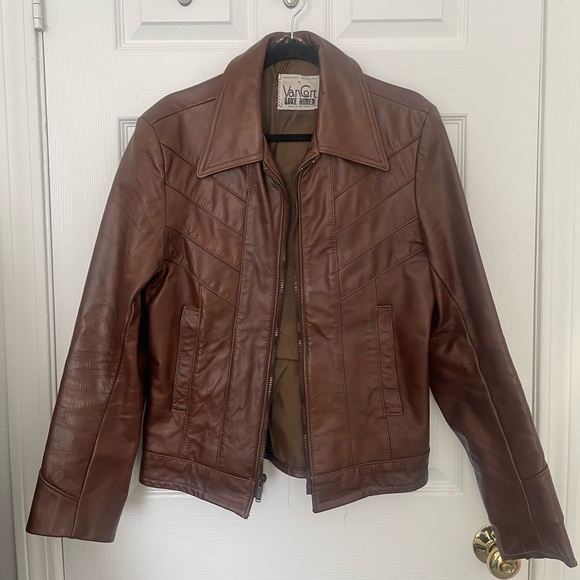 Other - vintage van cort brown leather jacket